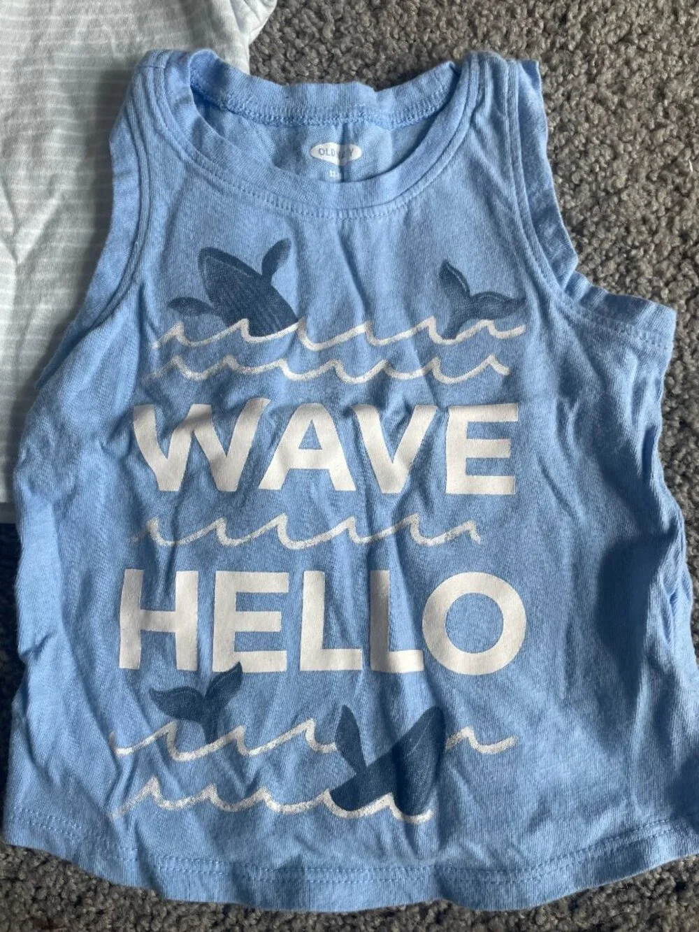 Baby Boy 12m Shirt Bundle | Old Navy & Carter's Blue/Gray Tops Summer Casual